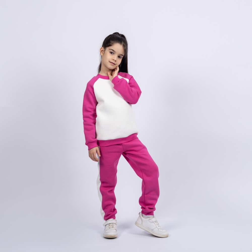 314-М. Свитшот + Штаны, малина, хлопок 65%, 35% ПЭ, 3-х нитка (начес) 80,86,92