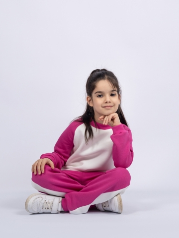 314-М. Свитшот + Штаны, малина, хлопок 65%, 35% ПЭ, 3-х нитка (начес) 80,86,92